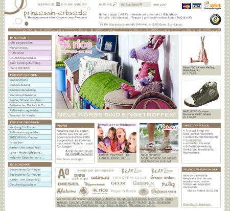 Onlineshop prinzessin-erbse.de